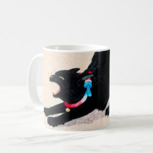 Caneca De Café Black Cat Hissing Fine Art by Hiroaki Takahashi