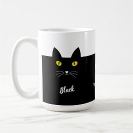 Caneca De Café Black Cat Mug Gift for Cat Lovers | Personalized