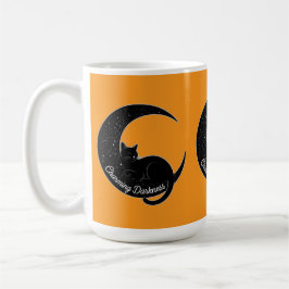 Caneca De Café Black Cat on the Crescent Moon: Charm of Darkness