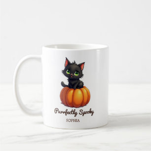 Caneca De Café Black Cat Puramente Spooky Personalizado
