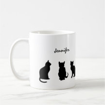 Black cats silhuettes personalizadas