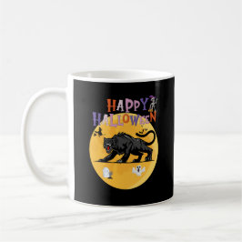 Caneca De Café black cougar on halloween night