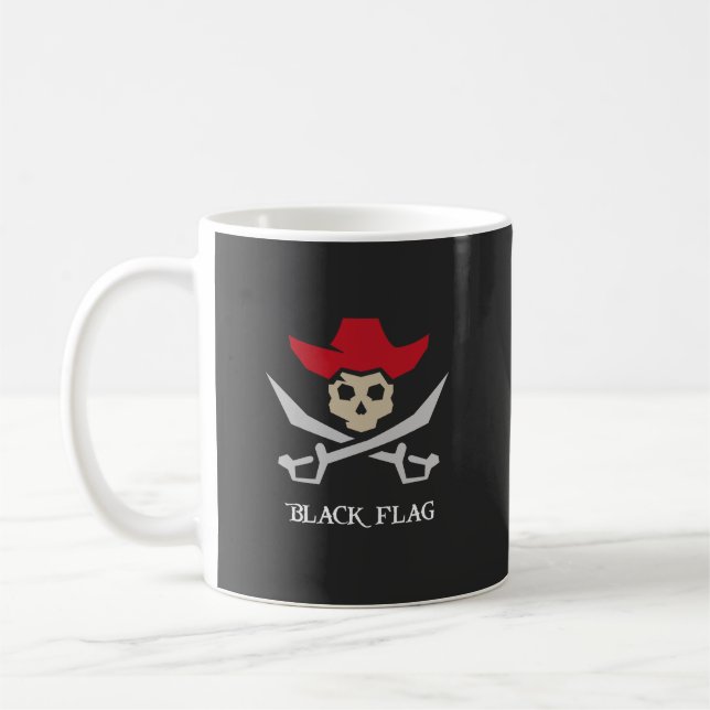Caneca De Café Black Flag Pirate Skull (Esquerda)