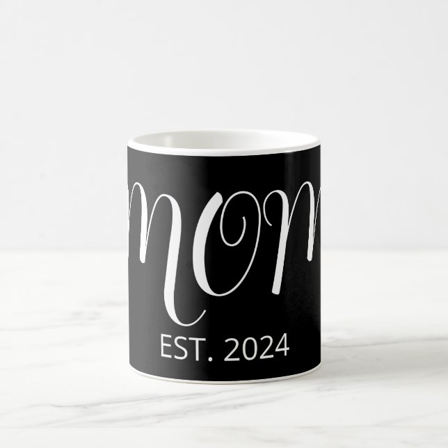 Caneca De Café Black Graceful Big Script Established New Mom Gift (Centro)