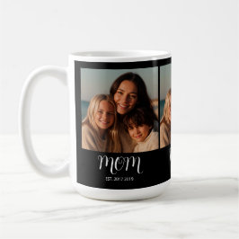 Caneca De Café Black Graceful Script Mom Established 3 Photo 