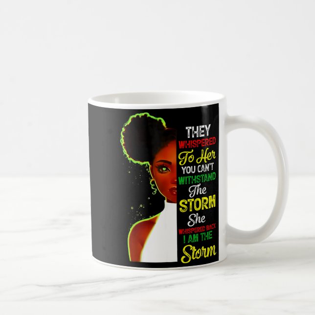 Caneca De Café Black History Month African Girl Woman Afro I Am T (Direita)