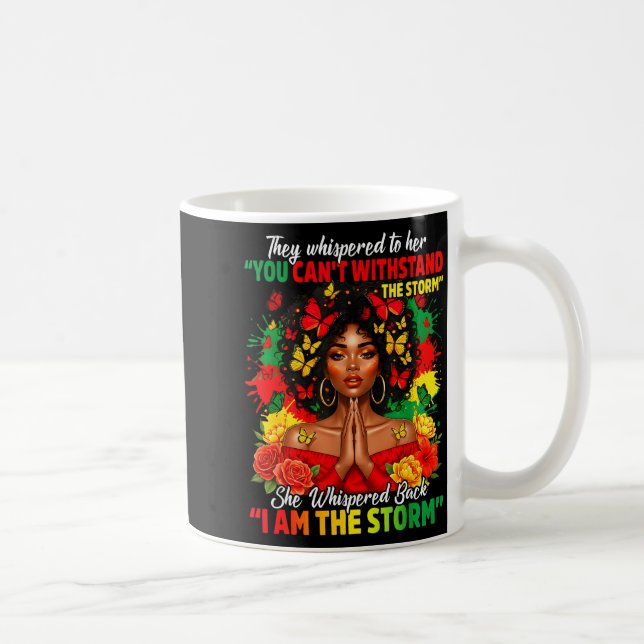 Caneca De Café Black History Month African Girl Woman Afro I Am T (Direita)