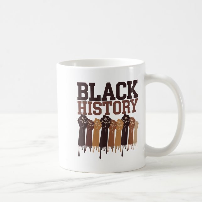 Caneca De Café Black History Month Hands Symbol Afro Motivation  (Direita)