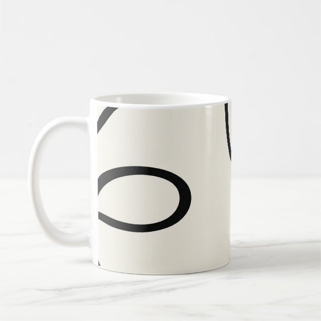 Caneca De Café Black Ivory Flowing Line Abstract (Esquerda)