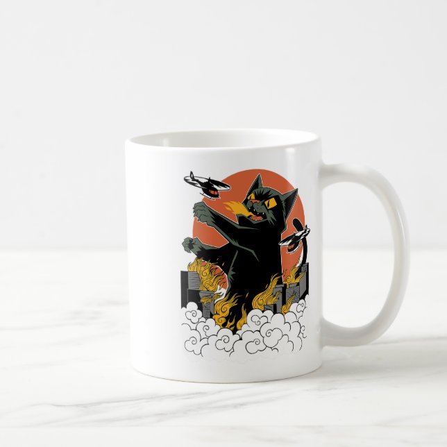 Caneca De Café Black Japan Catzilla Sunset - Clique no Ajustado (Direita)
