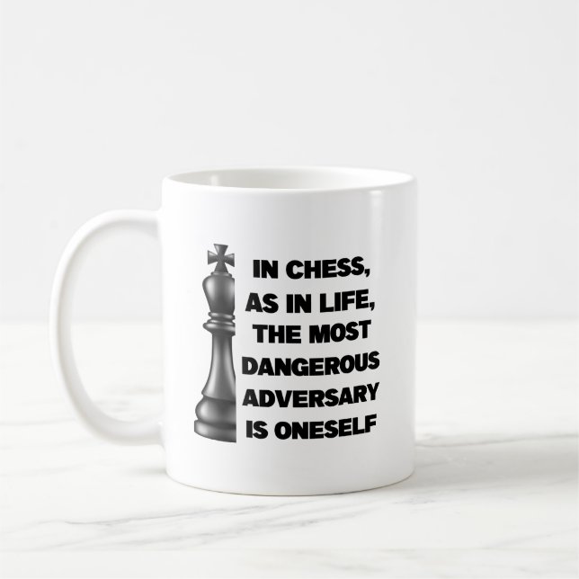 Caneca De Café Black King Chess Piece Wisdom Power Strategy (Esquerda)