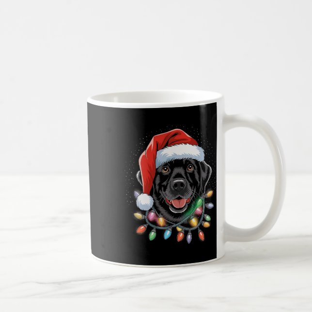 Caneca De Café Black Lab Labrador Árvore de Natal Light Pajama Do (Direita)