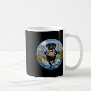 Caneca De Café Black Lab Labrador Caçando Patos Galinha Amarelo