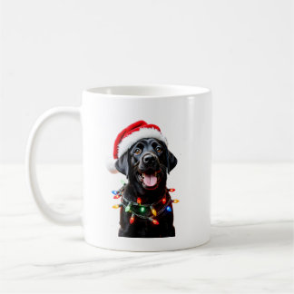 Caneca De Café Black Lab Labrador Christmas Tree Light Pajama Dog