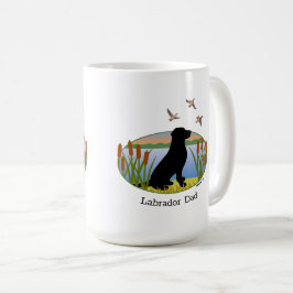Caneca De Café Black Labrador Bird Dog Sunset