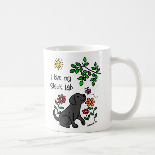 Caneca De Café Black Labrador e Green Mug