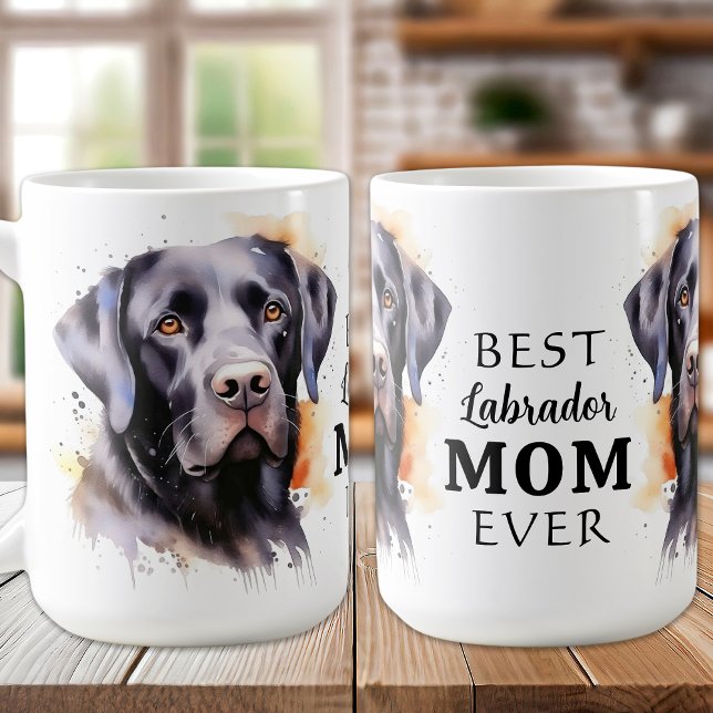 Caneca De Café Black LABRADOR MOM Dog Lover Black Lab Retriever (Criador carregado)