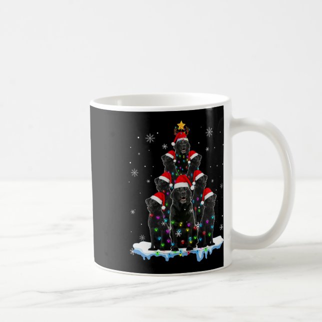 Caneca De Café Black Labrador Papai noel Árvore de Natal Luzes Xm (Direita)