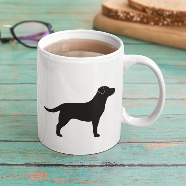 Caneca De Café Black Labrador Retriever Dog Silhouettes (Criador carregado)