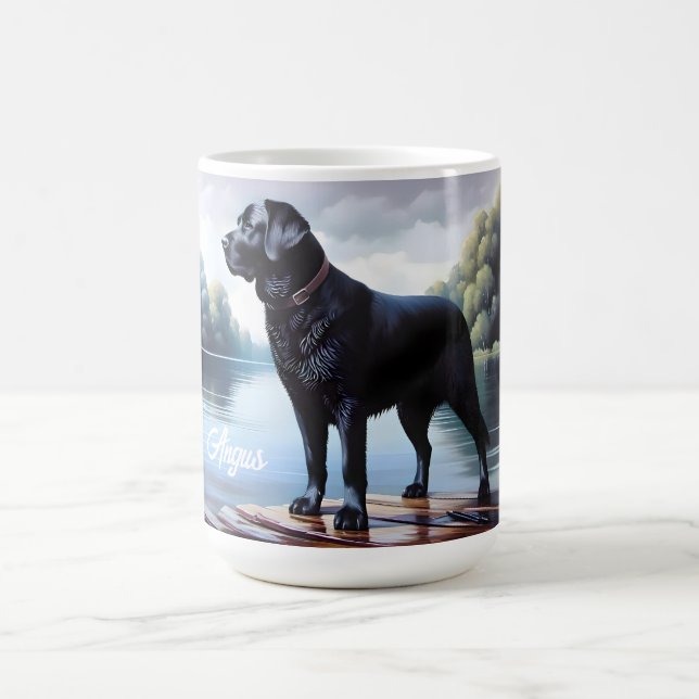 Caneca De Café Black Labrador Retriever e Lake (Centro)