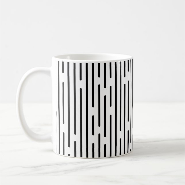 Caneca De Café Black Line Geometric Pattern  (Esquerda)