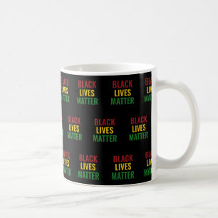 Caneca De Café BLACK LIVES MATTER Red Yellow Green BHM BLM