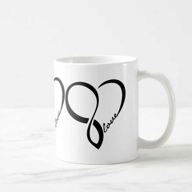 Caneca De Café Black Love Hearts Mug (Direita)