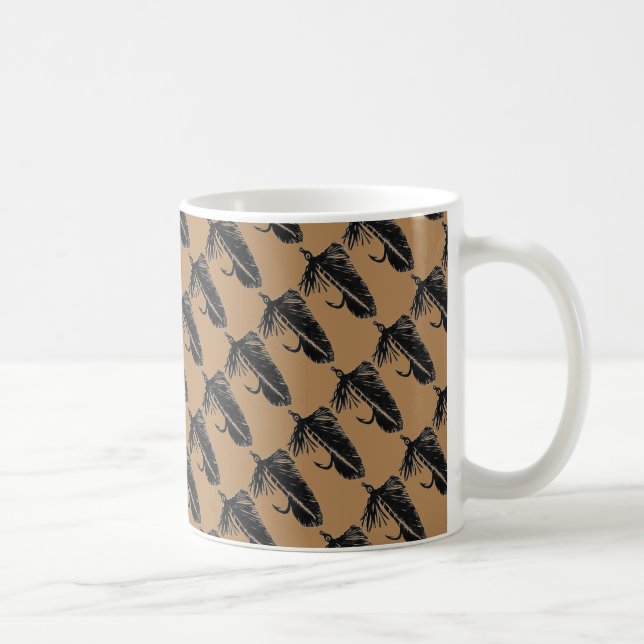 Caneca De Café "Black Matuka on Brown" Trout Fly Mug (Direita)