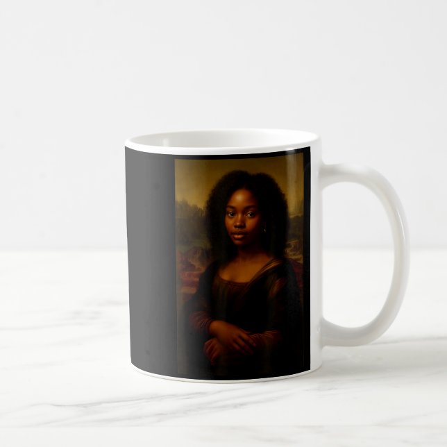 Caneca De Café Black Mona Lisa Afro African Melanin Black History (Direita)