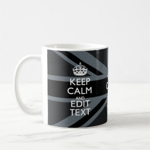 Caneca De Café Black on Black Keep Calm Personated Union Jack