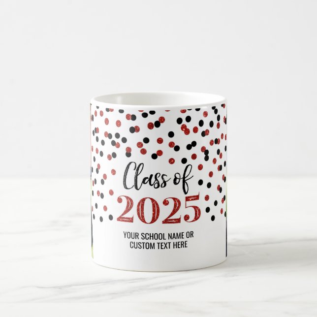Caneca De Café Black Red Class of 2025 Coffee Mug (Centro)