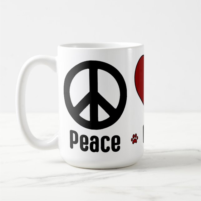 Caneca De Café Black Red Peace Love BBG Mug (Esquerda)