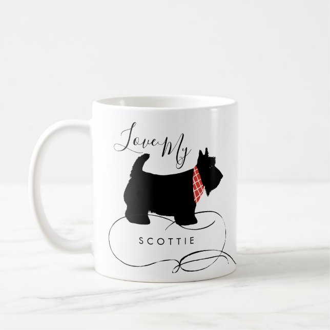 Caneca De Café Black Scottish Terrier Dog Love My Scottie (Esquerda)
