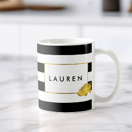 Caneca De Café Black Strike e Dourada Peony Perg Personalizado