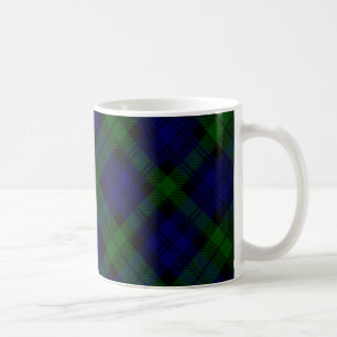 Caneca De Café Black Watch Tartan Blue Green Xadrez