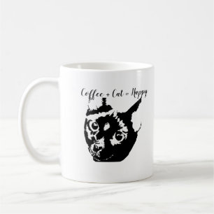 Caneca De Café Black White Cat Personalizado