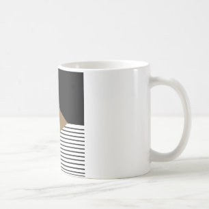 Caneca De Café Black White Colorblock e Brown Diamond