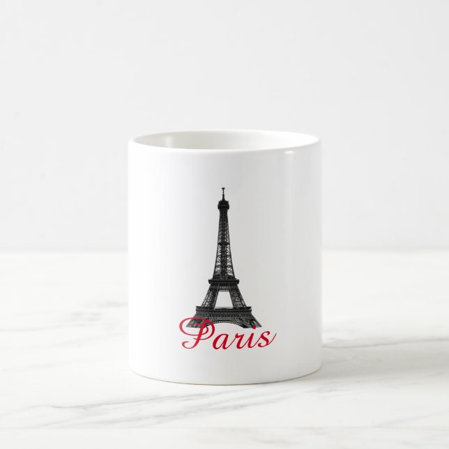 Caneca De Café Black White Eiffel Tower Paris Love City Viagem (Centro)