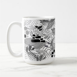 Caneca De Café black, white, gradient abstract design mug