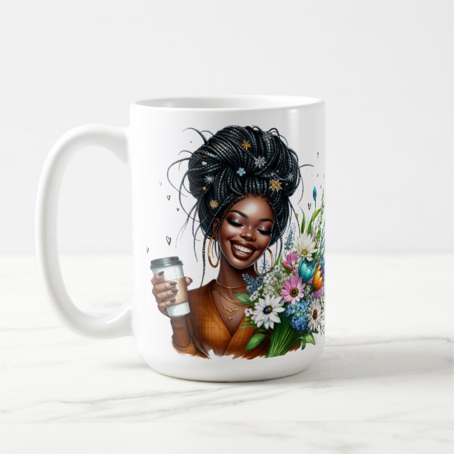 Caneca De Café Black woman melanin sista African American women (Esquerda)