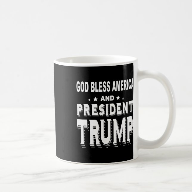 Caneca De Café Bless America E O Presidente Trump (Direita)