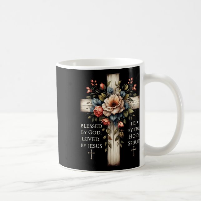 Caneca De Café Blessed By God Loved By Jesus Funny Easter Jesus C (Direita)