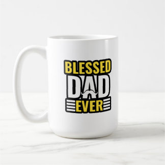 Caneca De Café Blessed Dad Ever, Christian Quotes, gifts.