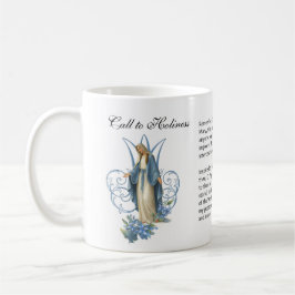 Caneca De Café Blessed Virgin Mary Floral Memorare Prayer Coffee