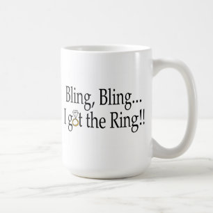 Caneca De Café Bling Bling eu obtive o noivado do casamento do