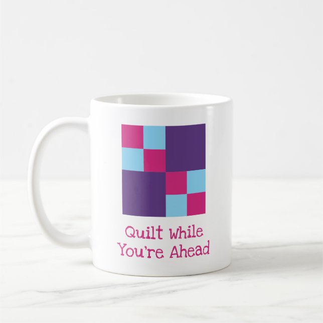 Caneca De Café Bloco de Colcha Double Four Patch com Bordado de 3 (Esquerda)