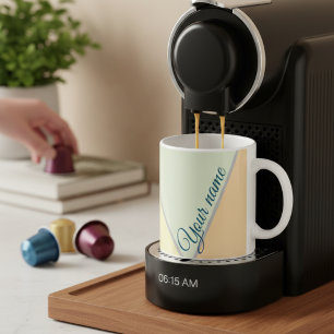 Caneca De Café Bloco de cores 70s Triângulos verdes de sábado Nom