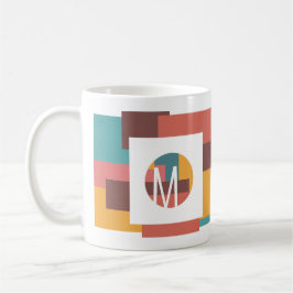 Caneca De Café Bloco de Cores Iniciais