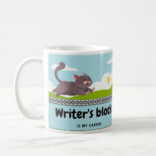 Caneca De Café Bloco de Escritor: Tira de Quadrinhos de Escritor