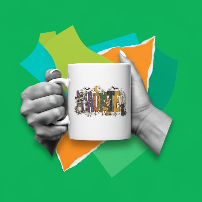 Caneca De Café Bloco de Letras Assombradas  (Criador carregado)